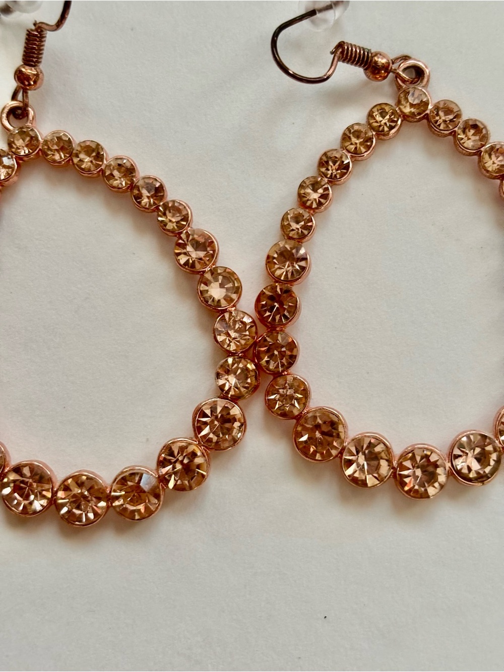 Rose Gold Crystal Teardrop Earrings - Women Jewelry - Picture 3 of 4